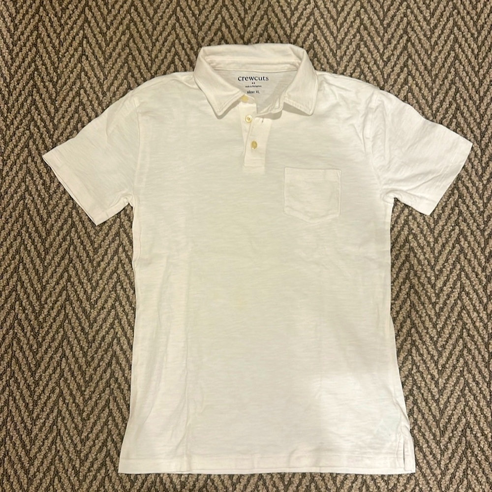 Crew cuts Boys XL White Polo